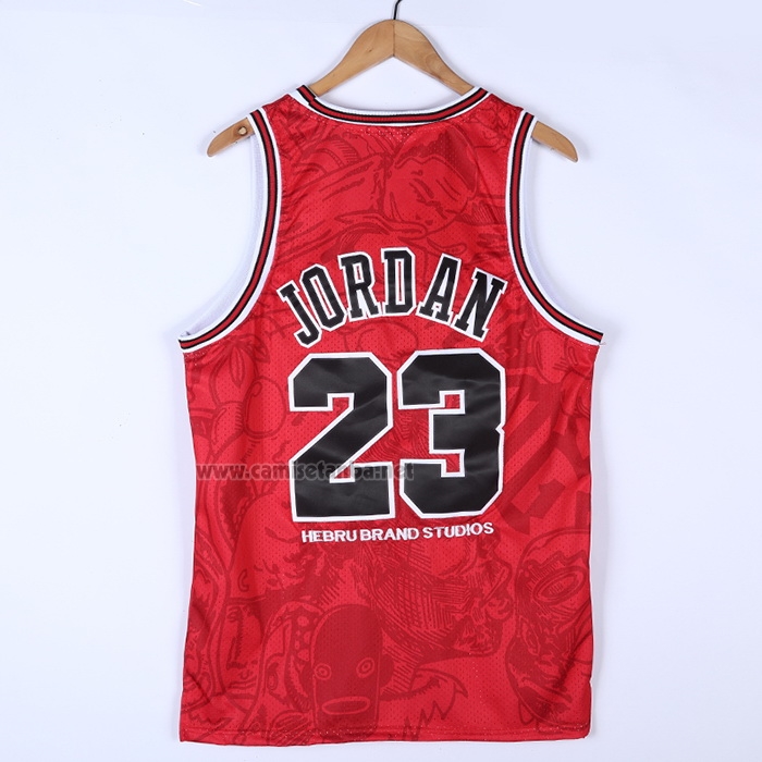Camiseta Chicago Bulls Michael Jordan #23 Mitchell & Ness Hebru Brantley Rojo